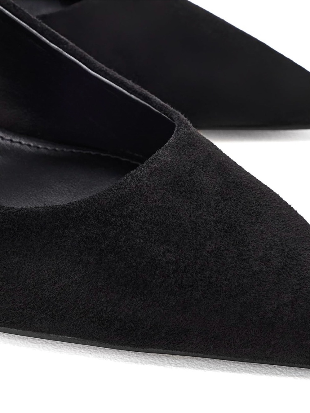 Calvin Klein Black Suede Slingback Pointed Block Heel NWOB - Picture 6 of 7